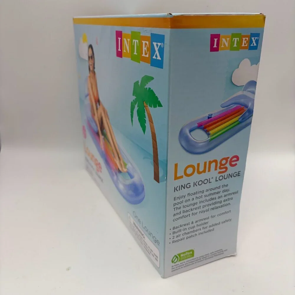 Intex King Kool Lounge Inflatable Pool Float Adult Lounger Rainbow Raft